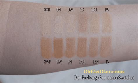 dior backstage foundation swatches 0n 1n